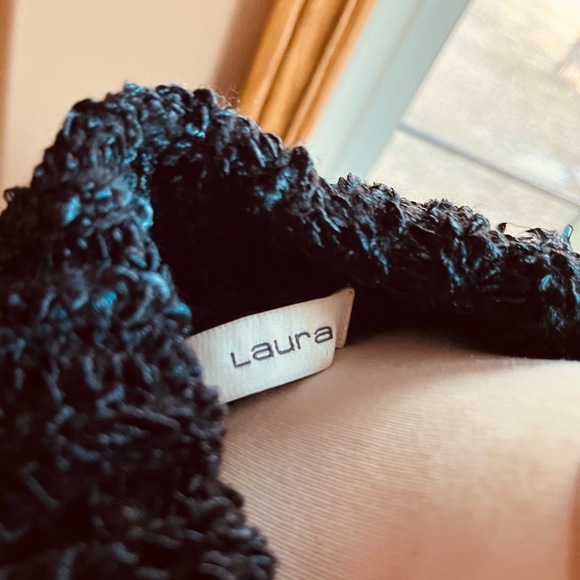 Fashion fringed details black sweater - Picture 7 of 9